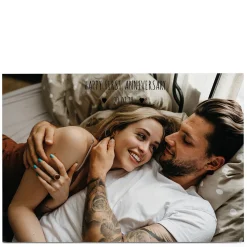 Card Factory Photo Upload Anniversary Card - Happy 1st Anniversary & Date