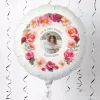 Hot Photo Upload Balloon - Floral Border, Any Photo and Message Personalised Party|Wedding Party