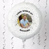 Card Factory Photo Upload Balloon - Silver Star Border, Any Photo and Message