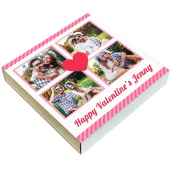 Photo Upload Belgian Chocolates - Heart & Stripes Photo Gifts|Chocolate & Sweets