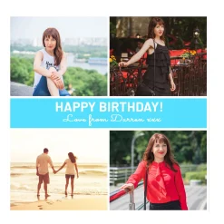 Card Factory Photo Upload Belgian Chocolates - Blue, 4 Photos