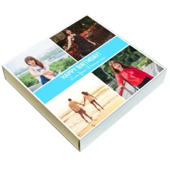 Card Factory Photo Upload Belgian Chocolates - Blue, 4 Photos