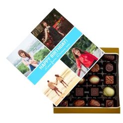 Card Factory Photo Upload Belgian Chocolates - Blue, 4 Photos