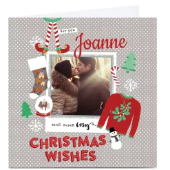 Card Factory Photo Upload Christmas Card - Cosy Christmas