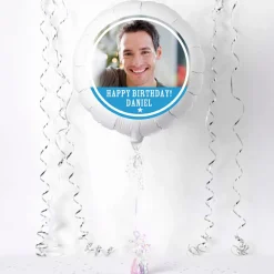 New Photo Upload Large Helium Balloon - Happy Birthday, Blue Kids Personalised Party|Balloons For Kids