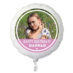 Kids Card Factory Photo Upload Large Helium Balloon - Happy Birthday, Pink