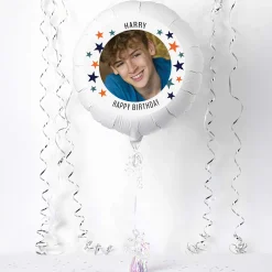 Sale Photo Upload Large Helium Balloon - Star Border, Any Message Helium Balloons|Personalised & Photo Balloons