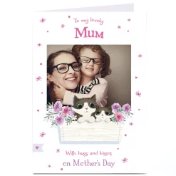 Photo Upload Mother's Day Card - Hugs And Kisses Cats Photo