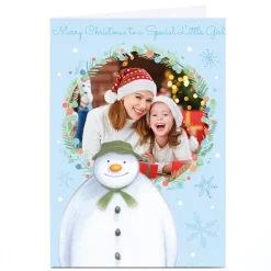Hot Photo Upload Snowman Christmas Card - Special Little Girl Christmas|Photo