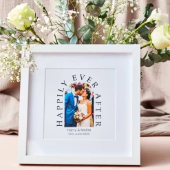 Card Factory Photo Upload Square Framed Wall Art Print - Happily Ever After