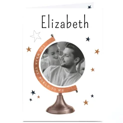 Hot Photo Upload Valentine's Card - You Mean The World To Me Photo