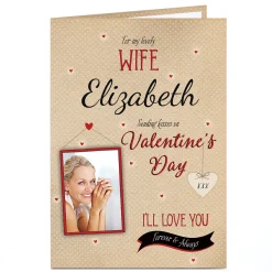 Online Photo Upload Valentine's Card - Wife, Wall Hanging Photo