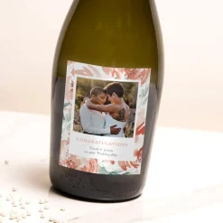Card Factory Photo Upload with Message Floral Design Wedding Prosecco