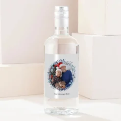 Card Factory Photo Upload With Message Gin - Blue Wreath