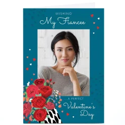 Clearance Photo Valentine's Day Card - Roses, Fiancee Photo