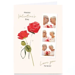 Card Factory Photo Valentine's Day Card - Red Rose Love You Forever