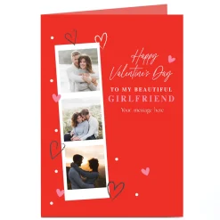 Photo Valentine's Day Card - Photo Booth Strip, Beautiful Girlfriend Photo