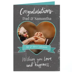Card Factory Photo Wedding Card - Wishing you Love & Happiness