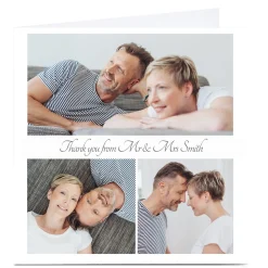 Photo Wedding Thank You Card - 3 Photos Any Message Any Occasion|Wedding