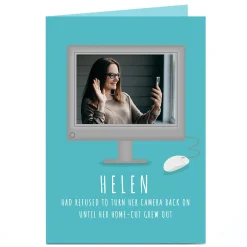 Card Factory Photo Working From Home Card - Home Hair Cut