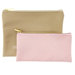 Card Factory Pink & Gold Make-Up Bag Duo