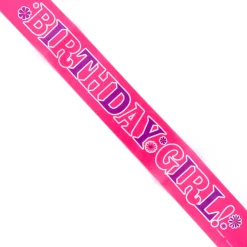 Card Factory Pink & Purple Birthday Girl Sash