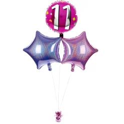 Sale Pink & Silver 11th Birthday Balloon Bouquet - DELIVERED INFLATED! Kids Birthday Party|Balloons For Kids