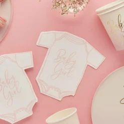 New Pink Baby Girl Babygrow Paper Napkins - Pack of 16 Tableware|Baby Shower Party