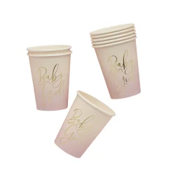 Pink Baby Girl Paper Cups - Pack of 8 Tableware|Baby Shower Party