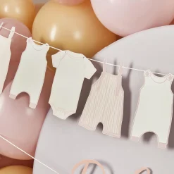 Hot Pink Babygrow Card Garland 2.5m Banners & Bunting|Baby Shower Party