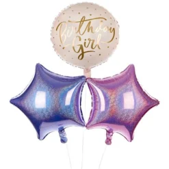 Kids Card Factory Pink Birthday Girl Balloon Bouquet - DELIVERED INFLATED!