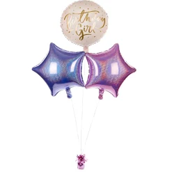 Kids Card Factory Pink Birthday Girl Balloon Bouquet - DELIVERED INFLATED!