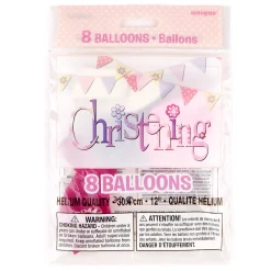 Outlet Pink Christening Party Tableware & Decoration Bundle - 16 Guests Tableware|Christening Party