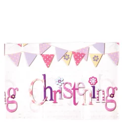 Outlet Pink Christening Party Tableware & Decoration Bundle - 16 Guests Tableware|Christening Party