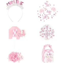 Clearance Pink Elephant Baby Shower Accessories Kit Confetti & Foiletti|Baby Shower Party