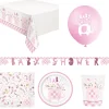 Card Factory Pink Elephant Baby Shower Tableware & Decorations - 16 Guests