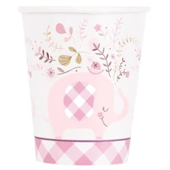 Card Factory Pink Elephant Baby Shower Tableware & Decorations - 16 Guests
