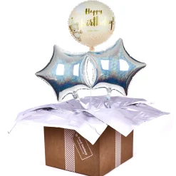 Kids Card Factory Pink Hugs Bear Happy Birthday Balloon Bouquet - DELIVERED INFLATED!