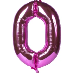 Hot Pink Number 0 Foil Giant Helium Balloon - Uninflated 100Th Birthday|90Th Birthday