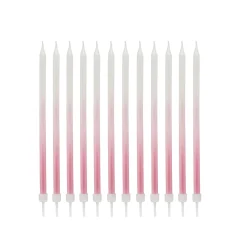 Online Pink Tall Ombre Skinny Cake Candles - Pack of 12 Cake Candles|Birthday Party