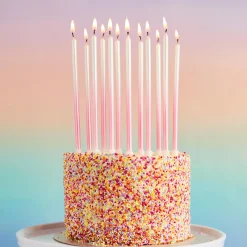 Online Pink Tall Ombre Skinny Cake Candles - Pack of 12 Cake Candles|Birthday Party