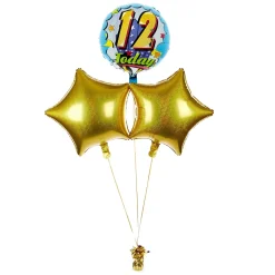 Kids Card Factory Pop Art 12 Today Birthday Balloon Bouquet - DELIVERED INFLATED!
