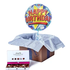 Card Factory Pop Art Happy Birthday Balloon & Lindt Chocolates