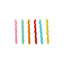 Hot Premium Bight Wavy Wax Candles - Pack of 12 Cake Candles|Birthday Party