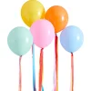 Kids Card Factory Premium Bright Latex 12-Inch Balloons & Tassel Tails - Pack of 5