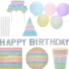 Hot Rainbow Birthday Party Tableware & Decorations Bundle - 8 Guests Tableware|Birthday Party