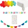 Sale Rainbow Party Accessories Kit Tableware|Banners & Bunting