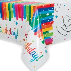 Card Factory Rainbow Ribbons Birthday Tableware & Decorations - 16 Guests