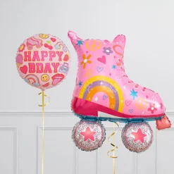 Online Rainbow Rollerskate Birthday Supershape & Foil Balloon Package - Delivered Inflated! Kids Balloons For Kids|Personalised & Photo Balloons