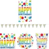 New Rainbow Spots Birthday Tableware & Decorations - 16 Guests Tableware|Birthday Party